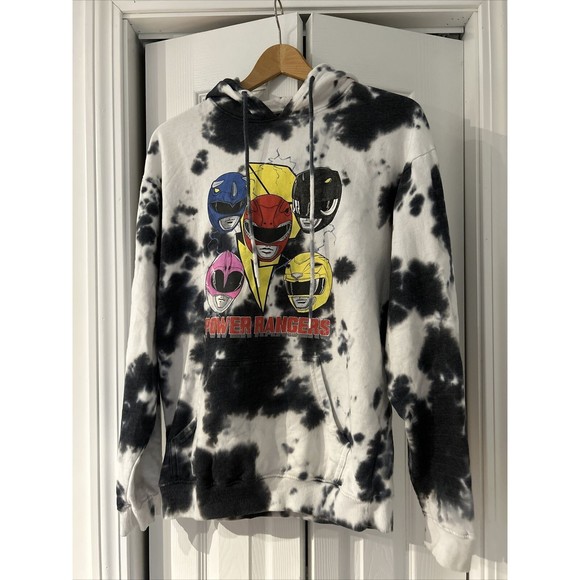 Mighty Morphin Power Rangers Tie Dye Hoodie Hooded Sweatshirt Men's Size M - Picture 1 of 11
